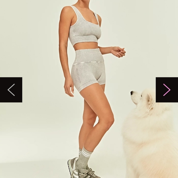 Free People Pants - NWOT Free People Movement Good Karma Shorts Light Grey M/L